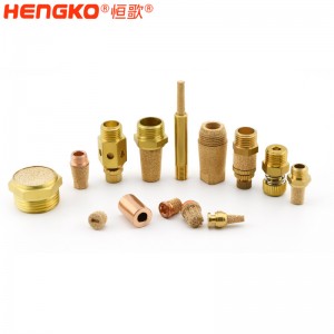 工廠直銷供應1/8″ 1/4″ HSCQ/HSET燒結(jié)銅氣動排氣消聲器消音器 降噪